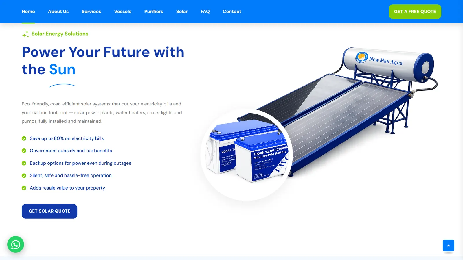 Newmax Aqua: Power your future with the sun.