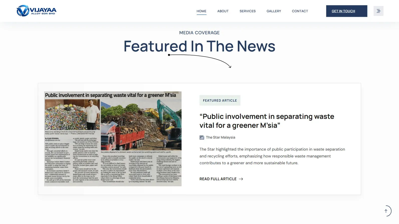 Vijayaa Alloy: Featured in the news.